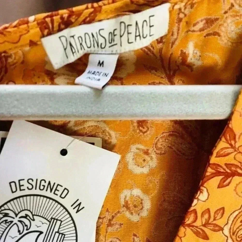 Patrons of Peace NWT Toluca Tiered Orange Paisley Peasant Toluca M - Picture 11 of 11
